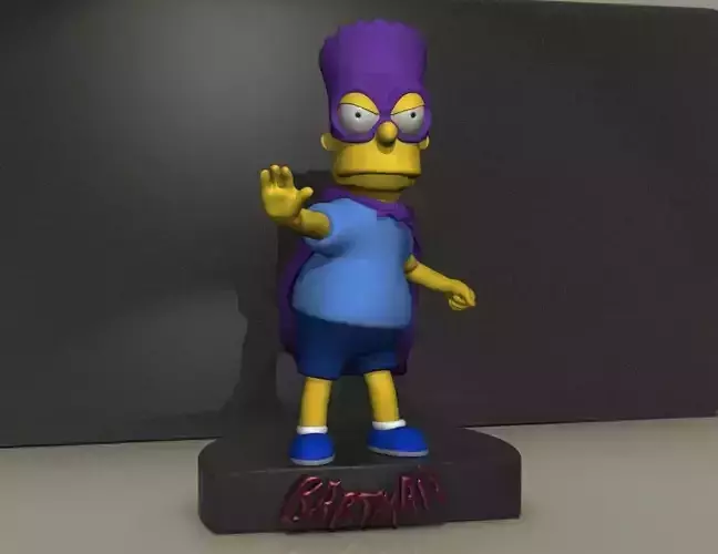 The Bartman simpsons statue with cape