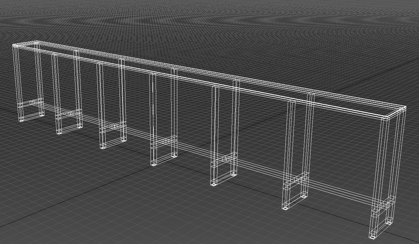 wooden table with metal legs 3D model_9