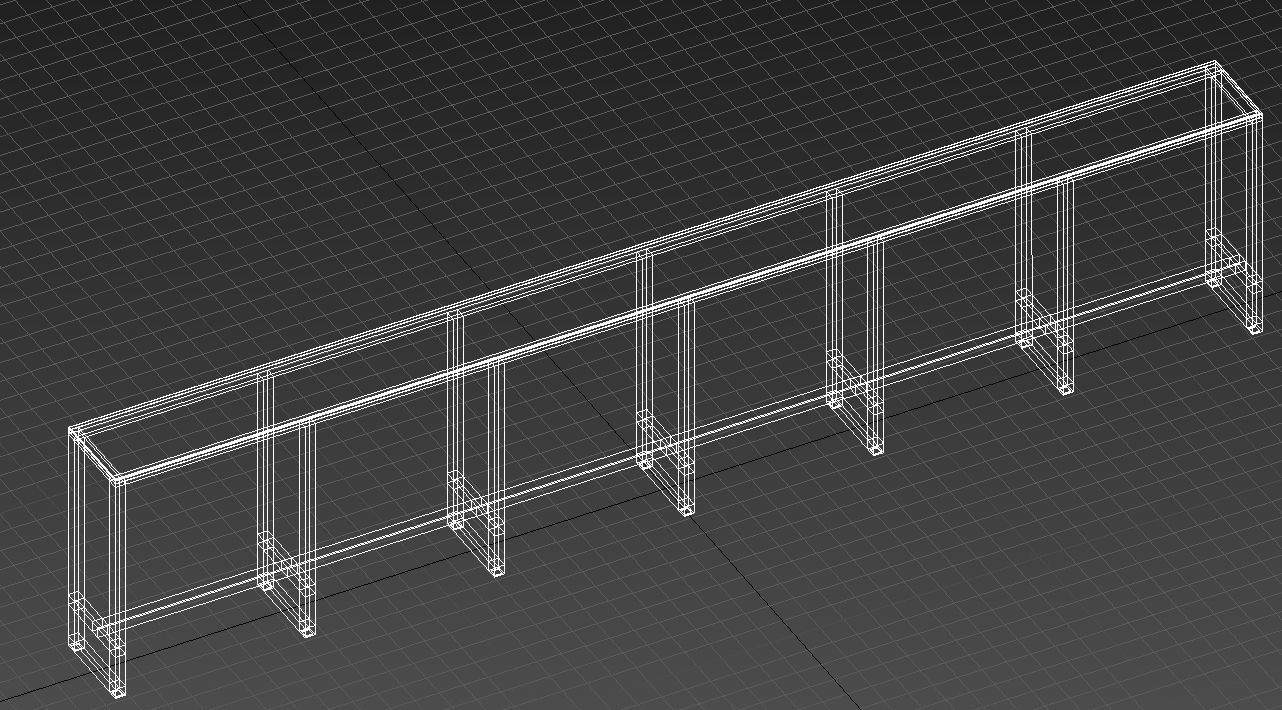 wooden table with metal legs 3D model_8