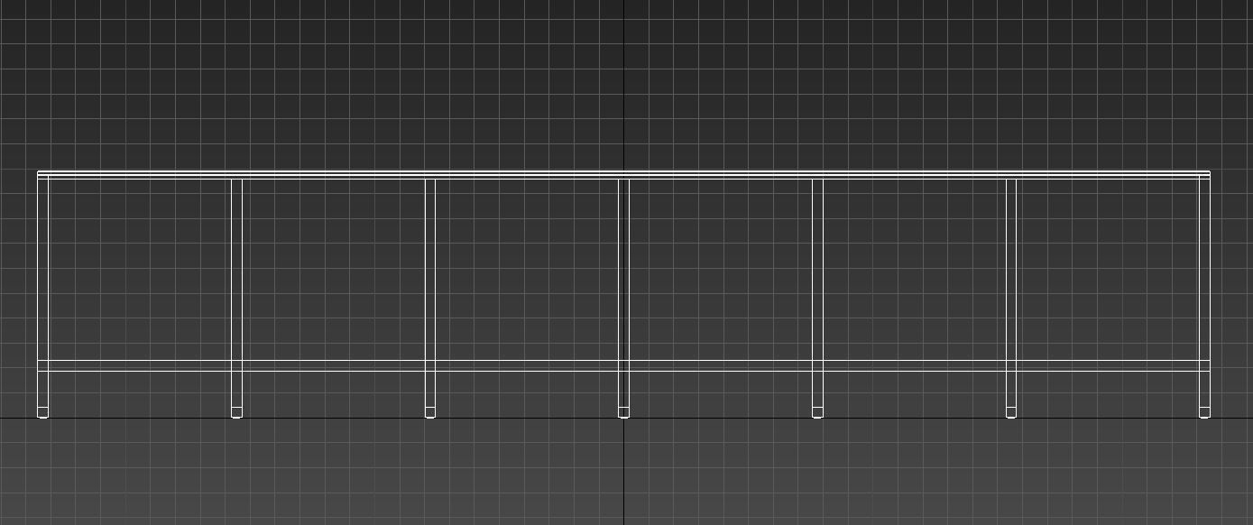 wooden table with metal legs 3D model_7