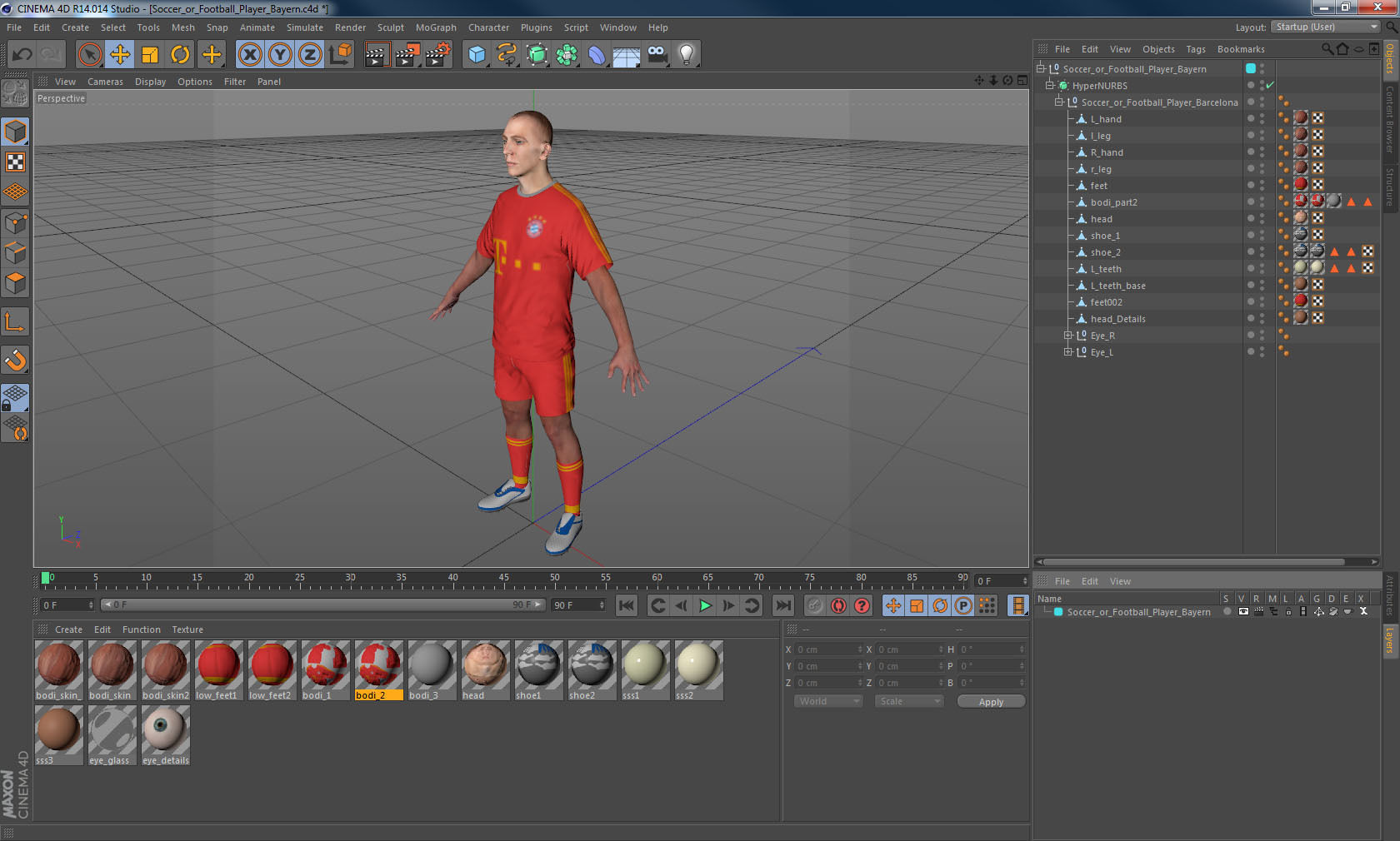 Soccer or Football Player Bayern 3D model_19