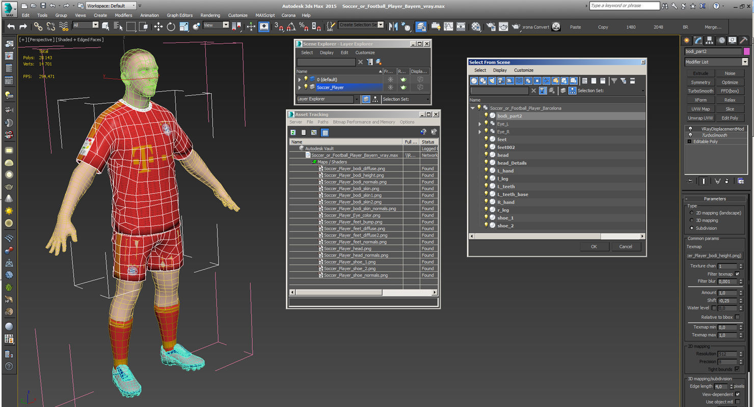 Soccer or Football Player Bayern 3D model_13