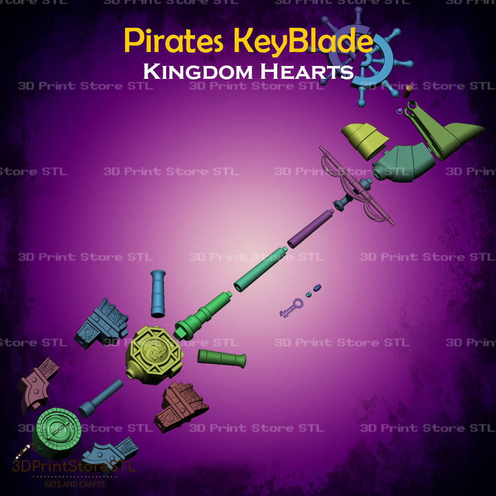 Pirates Key Blade Cosplay Kingdom Hearts - STL File 3D print model_3