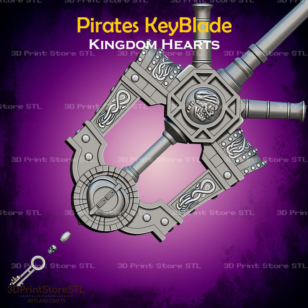 Pirates Key Blade Cosplay Kingdom Hearts - STL File 3D print model_2