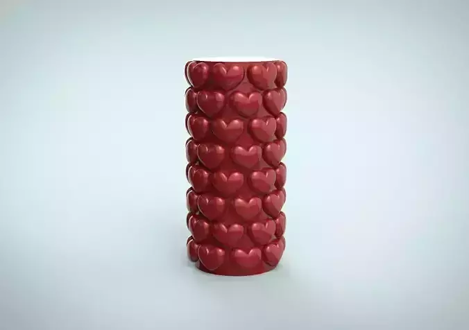 Cylindrical Heart candle for silicon mold 3D print model
