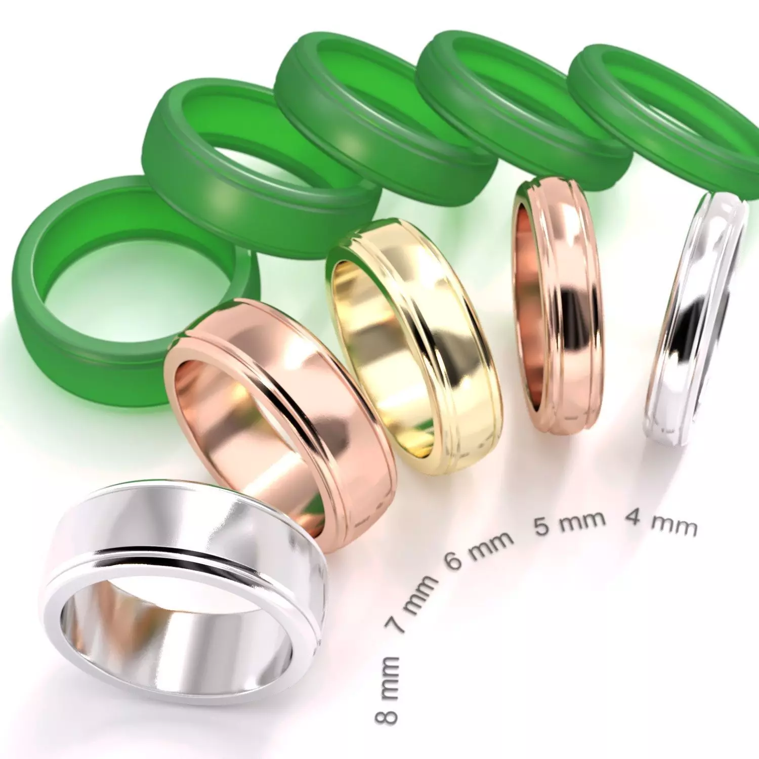 Classic Wedding band 14 for rendering and 3D print model