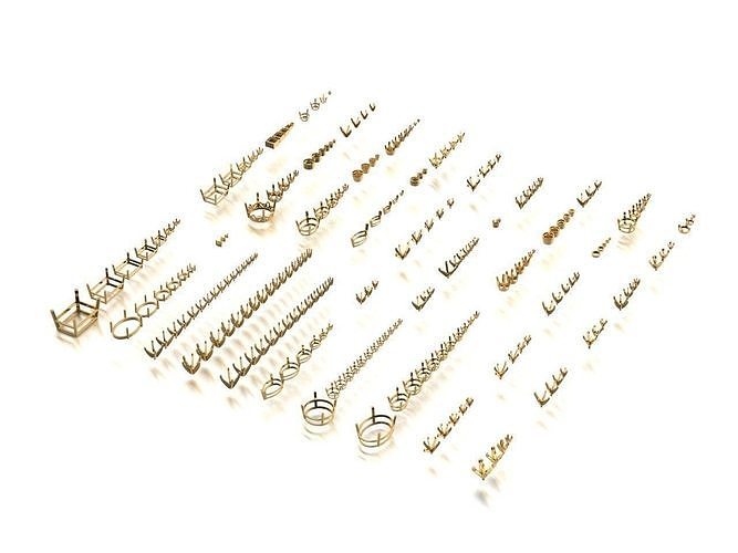 Heads Set for Ring Design - 240 Pcs 3D print model