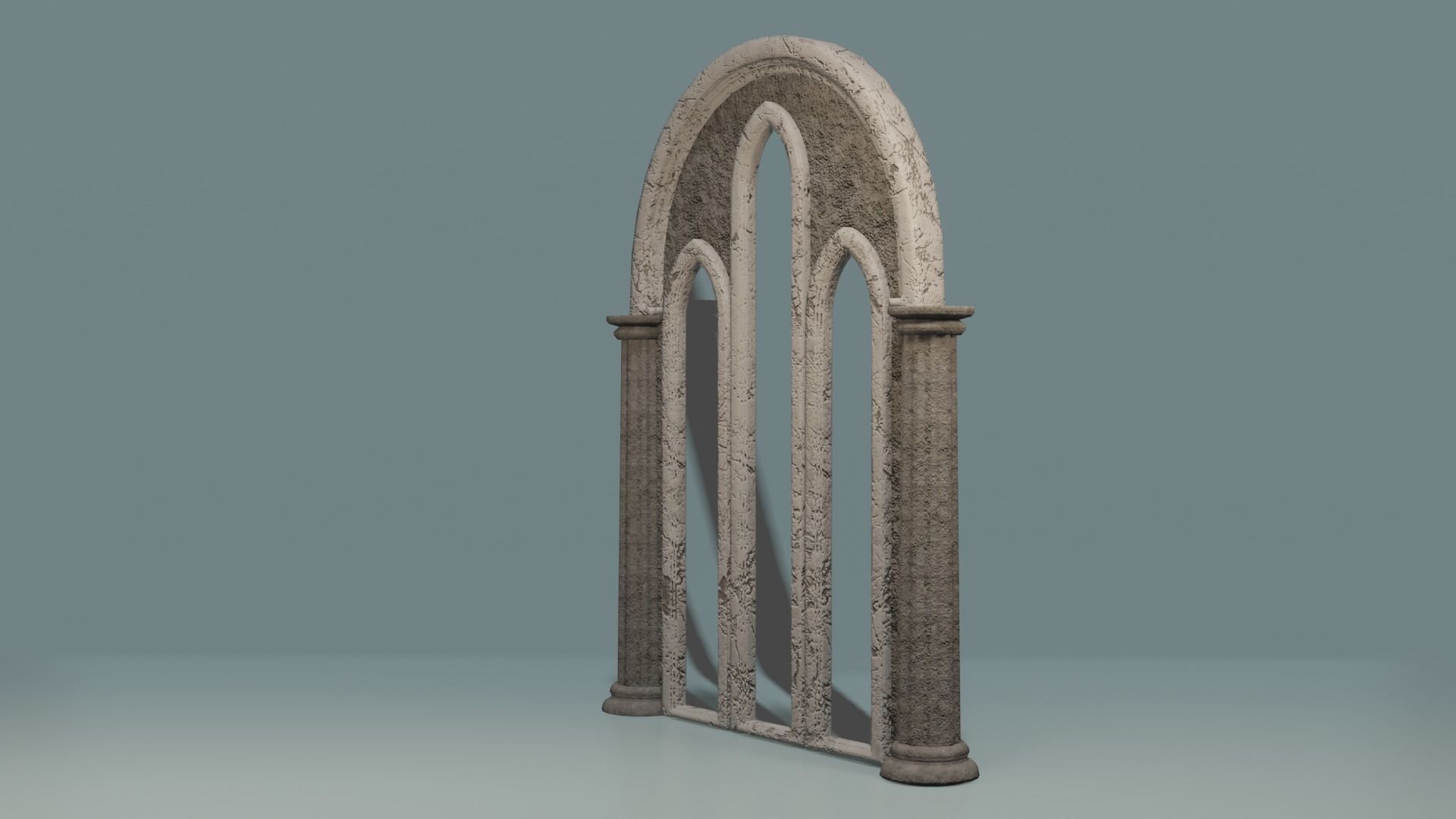 Window Set gothic arch Low-poly 3D model_12