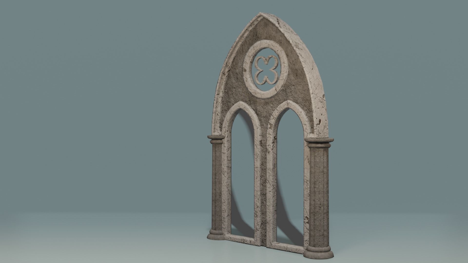 Window Set gothic arch Low-poly 3D model_9