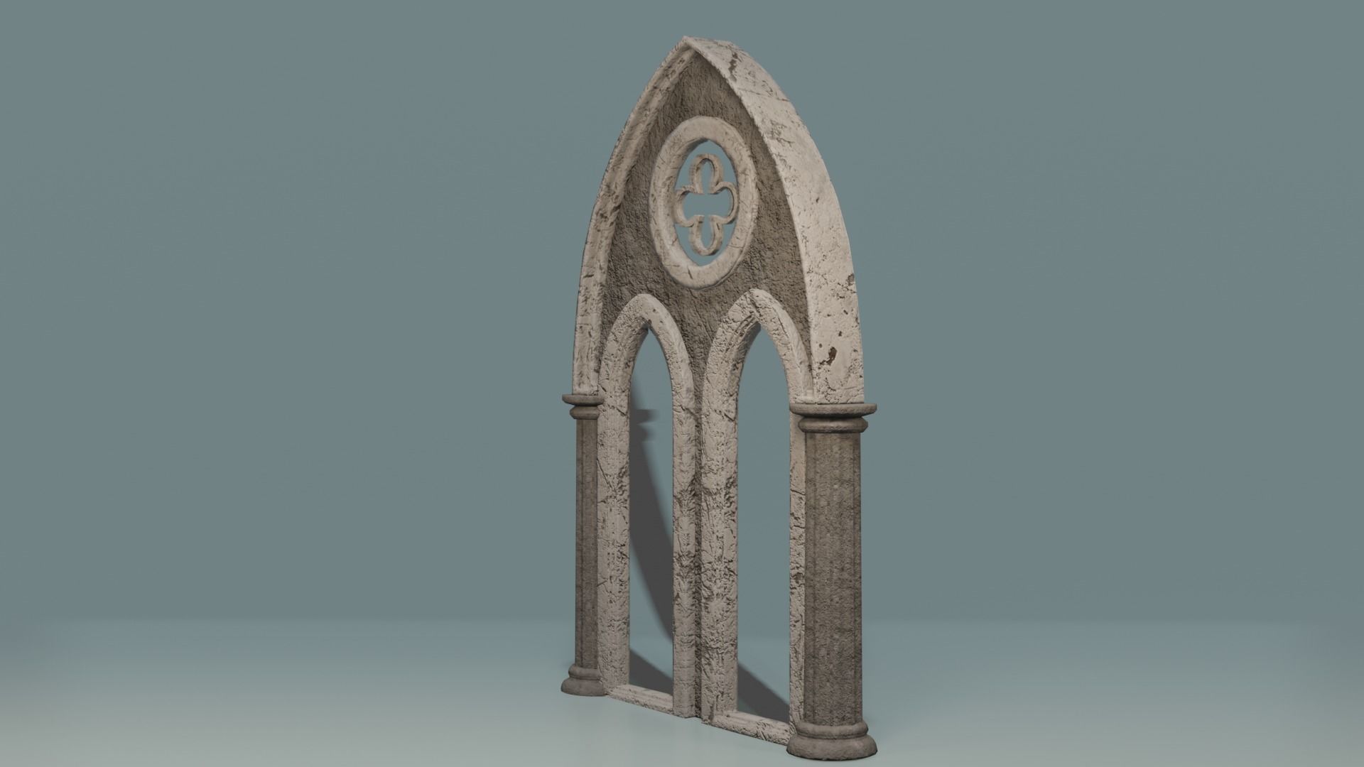 Window Set gothic arch Low-poly 3D model_3