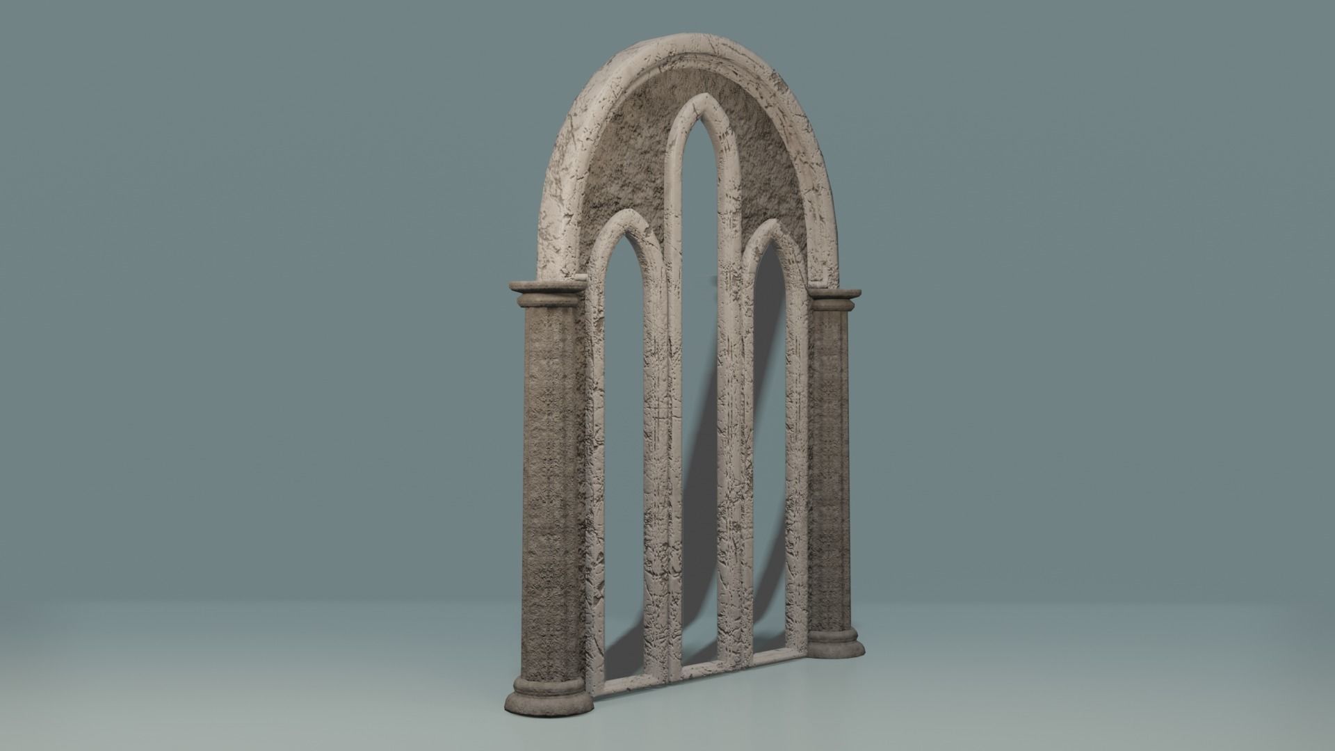 Window Set gothic arch Low-poly 3D model_11
