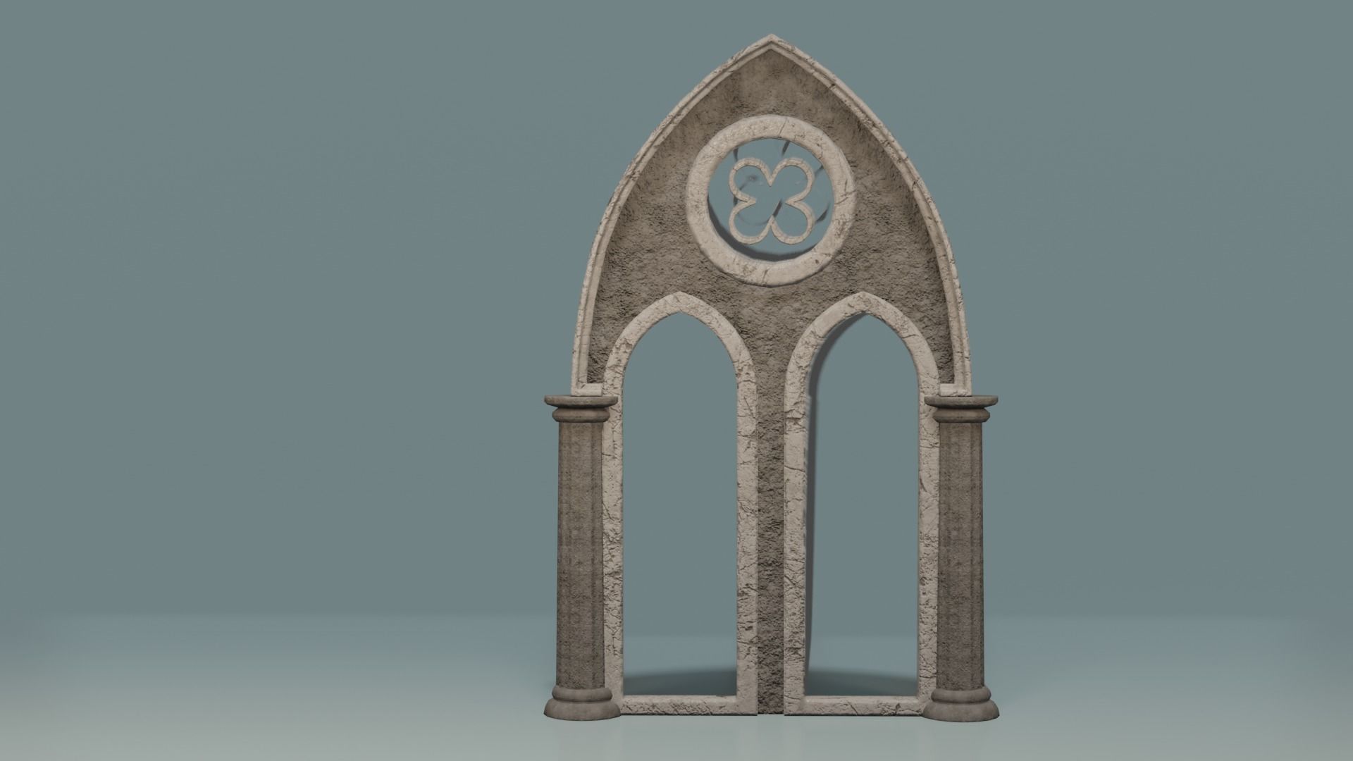 Window Set gothic arch Low-poly 3D model_7