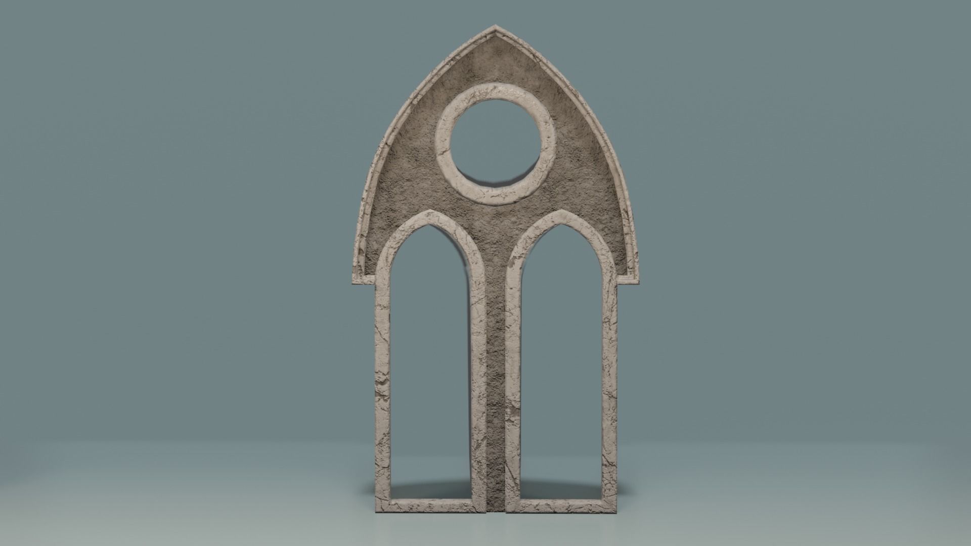 Window Set gothic arch Low-poly 3D model_4
