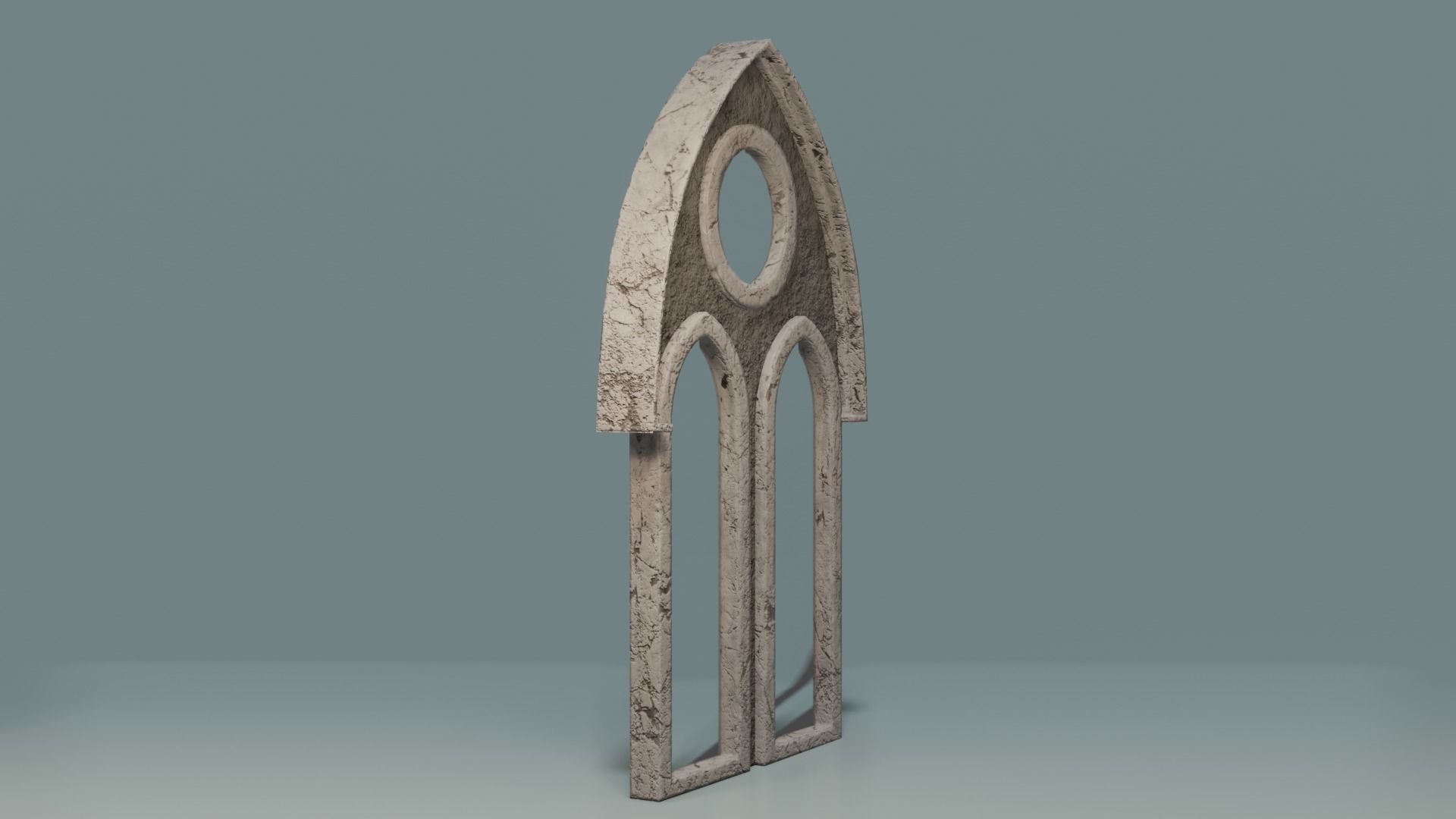 Window Set gothic arch Low-poly 3D model_5