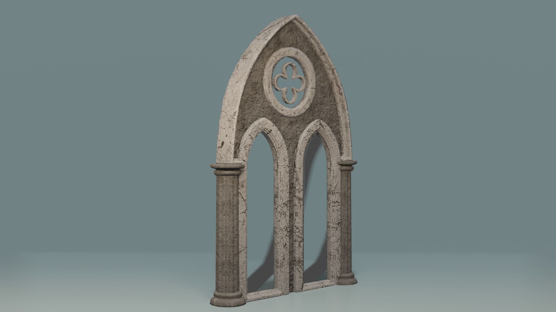 Window Set gothic arch Low-poly 3D model_2