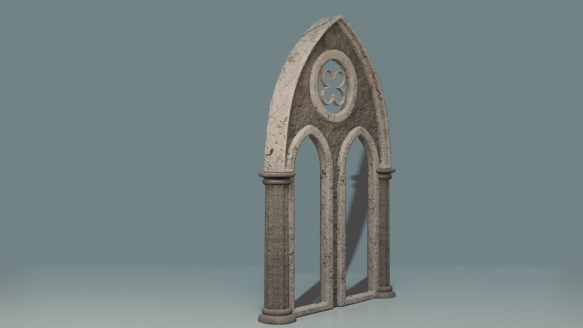 Window Set gothic arch Low-poly 3D model_8