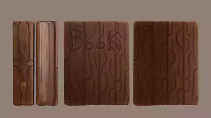 Wooden Books Low-poly 3D model