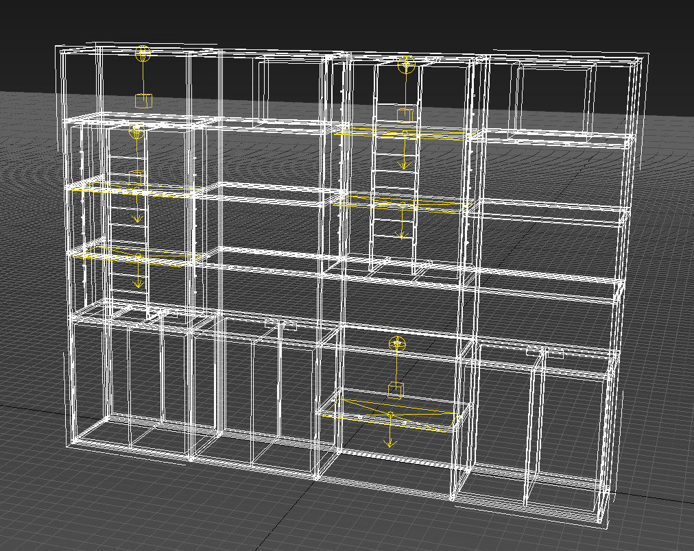 Modular wooden wall unit  3D model_10