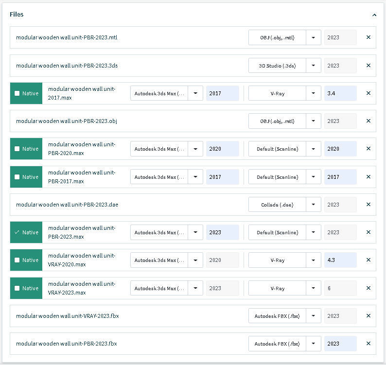 Modular wooden wall unit  3D model_15