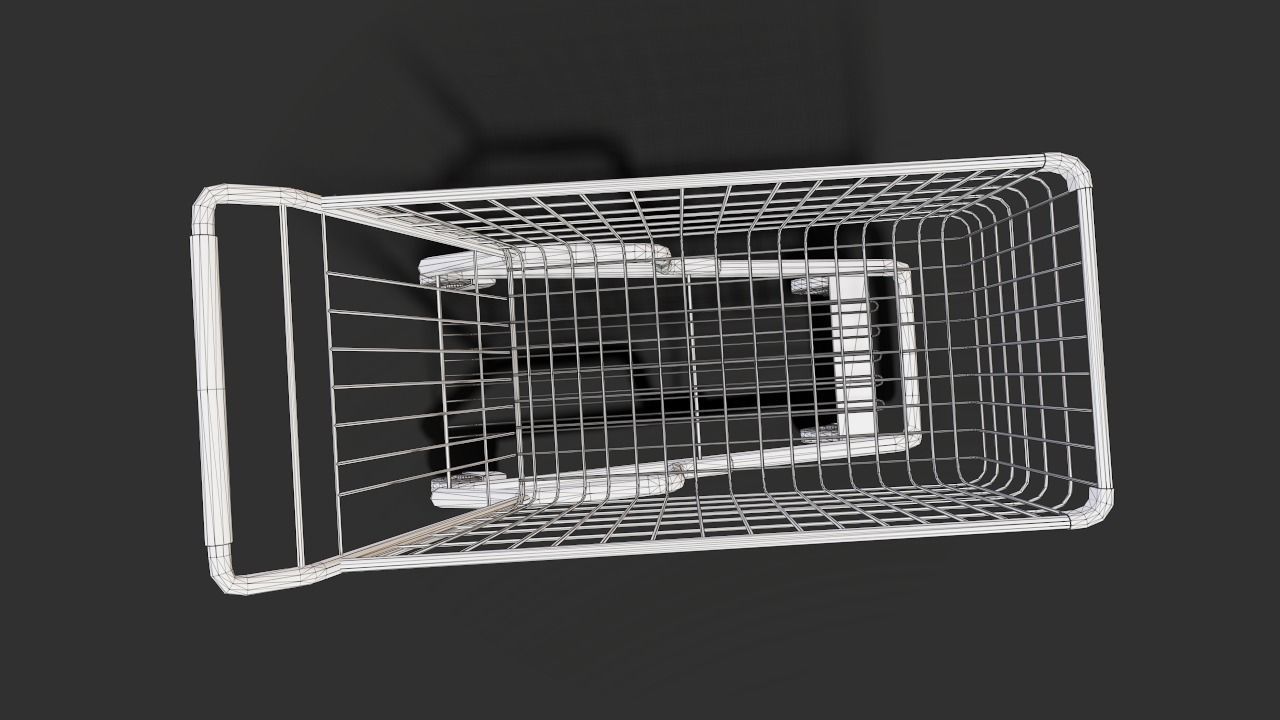Shopping cart Low-poly 3D model_9