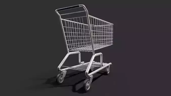 Shopping cart Low-poly 3D model