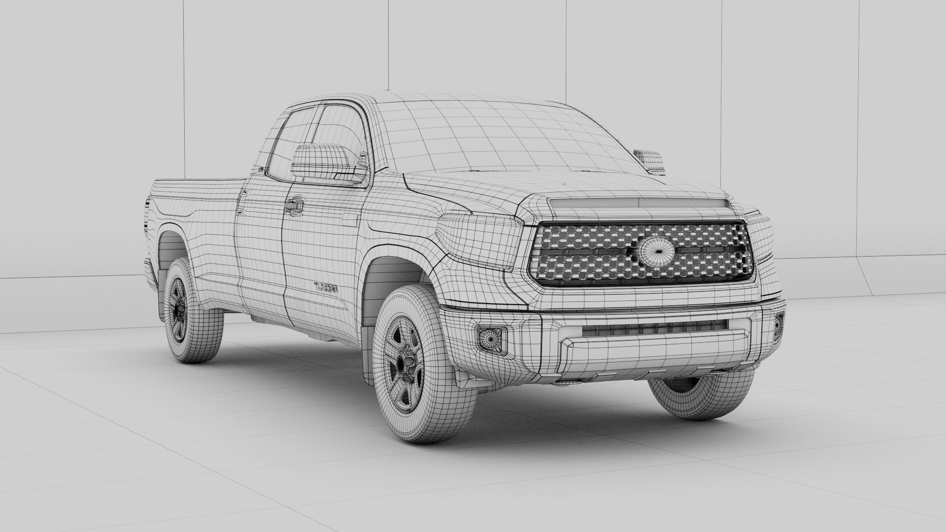 Toyota tundra 2022 Low-poly 3D model_7
