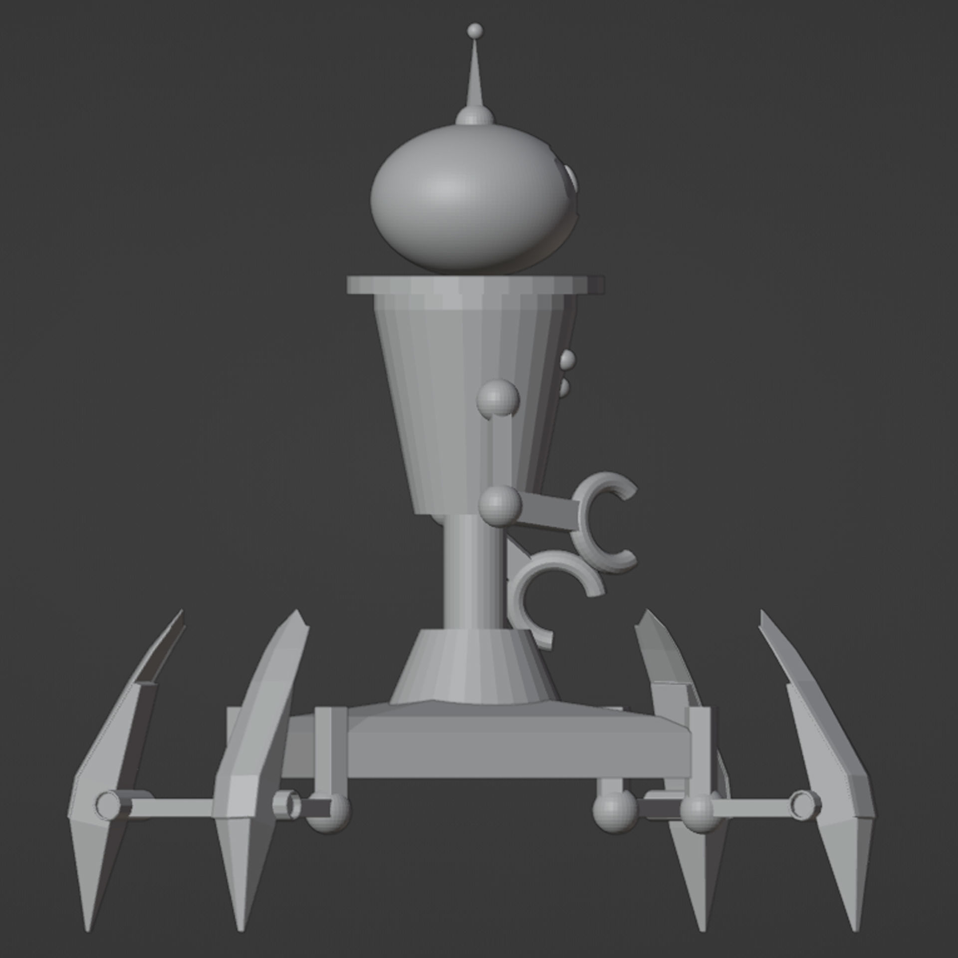 robot with 4 legs Low-poly 3D model_3