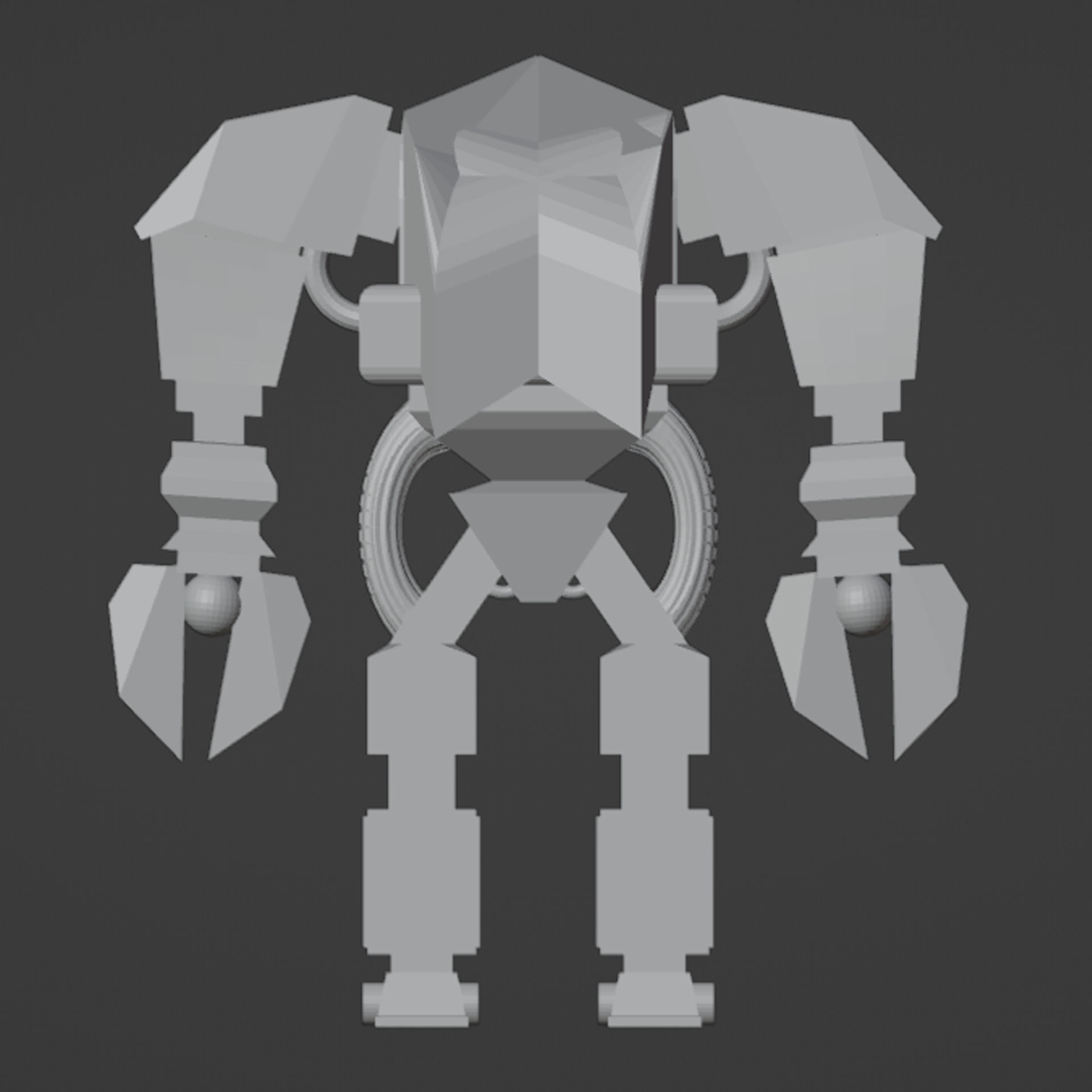 Big Bos Robot Low-poly 3D model_1