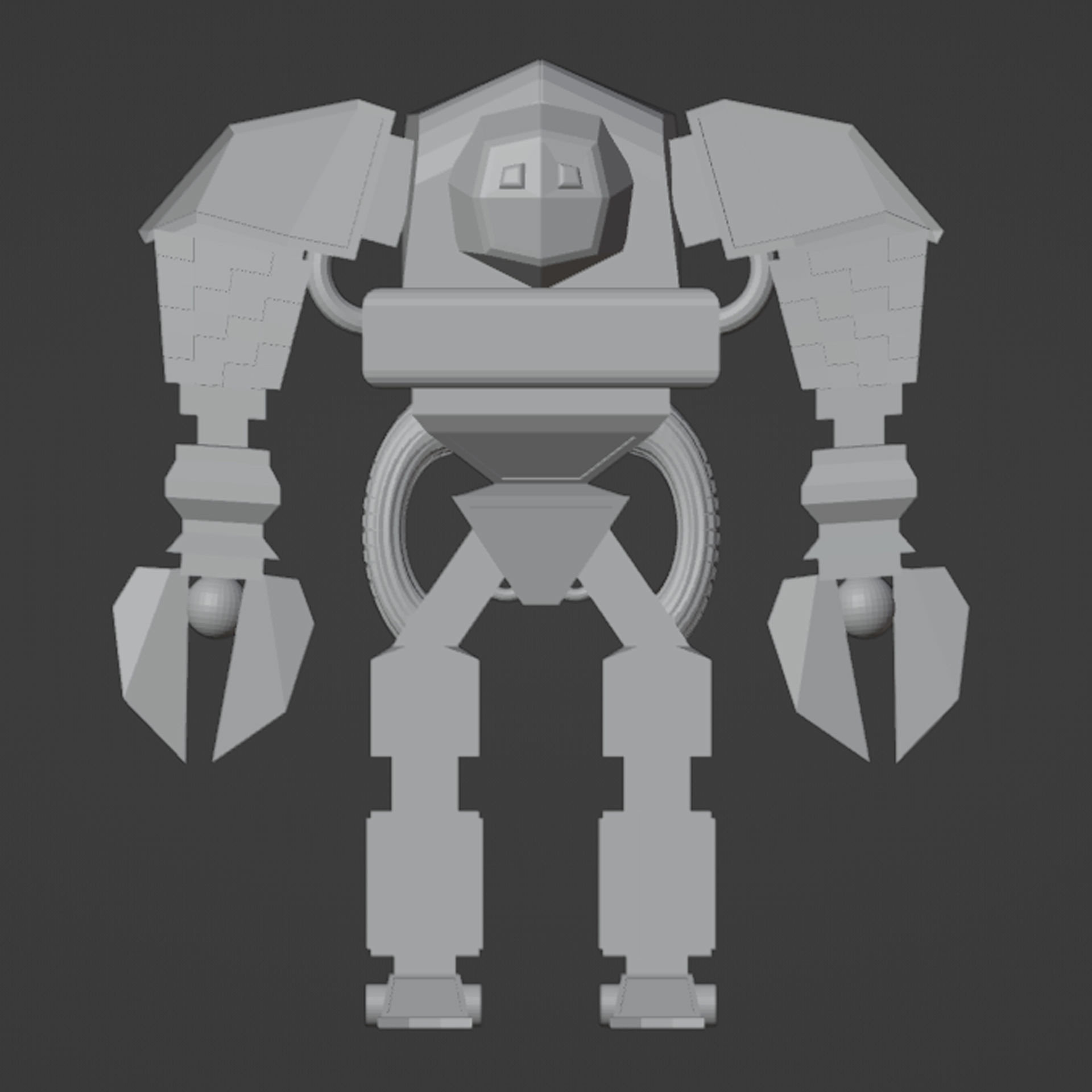 Big Bos Robot Low-poly 3D model_2