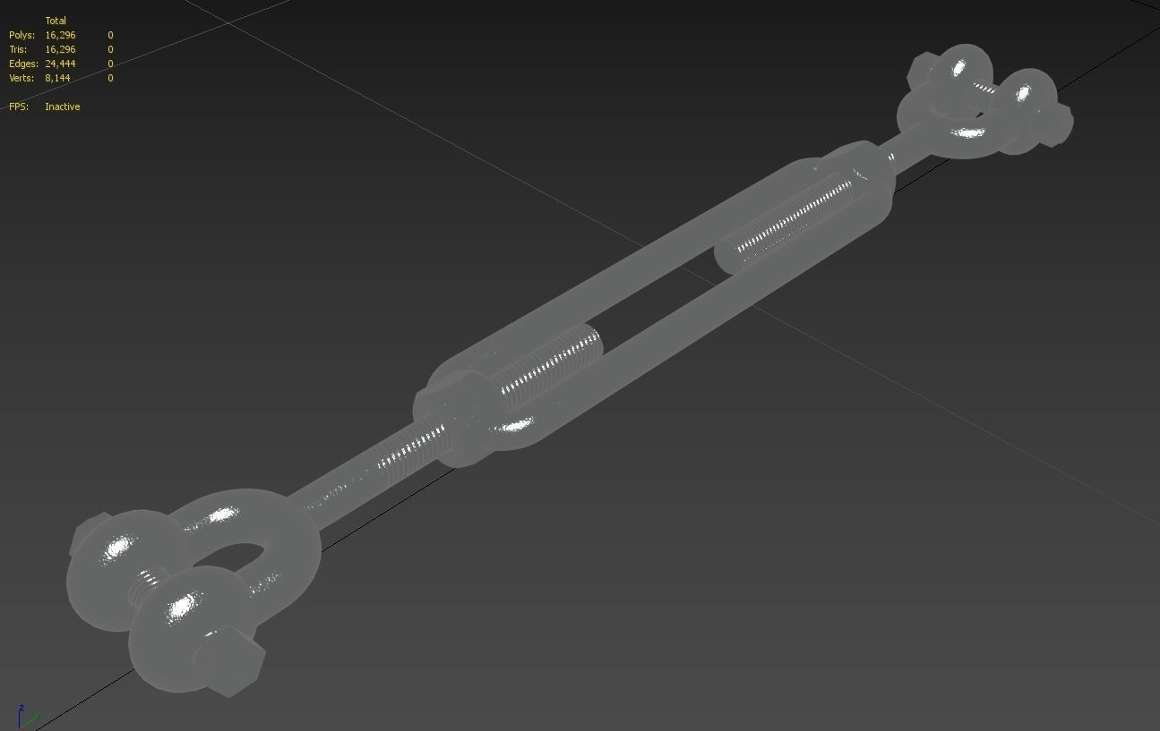 Turnbuckle  M1 Low-poly 3D model_24