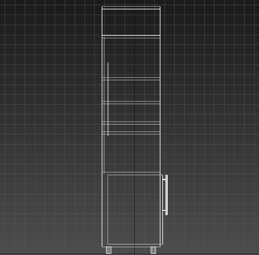 wooden tv wall unit 3D model_11