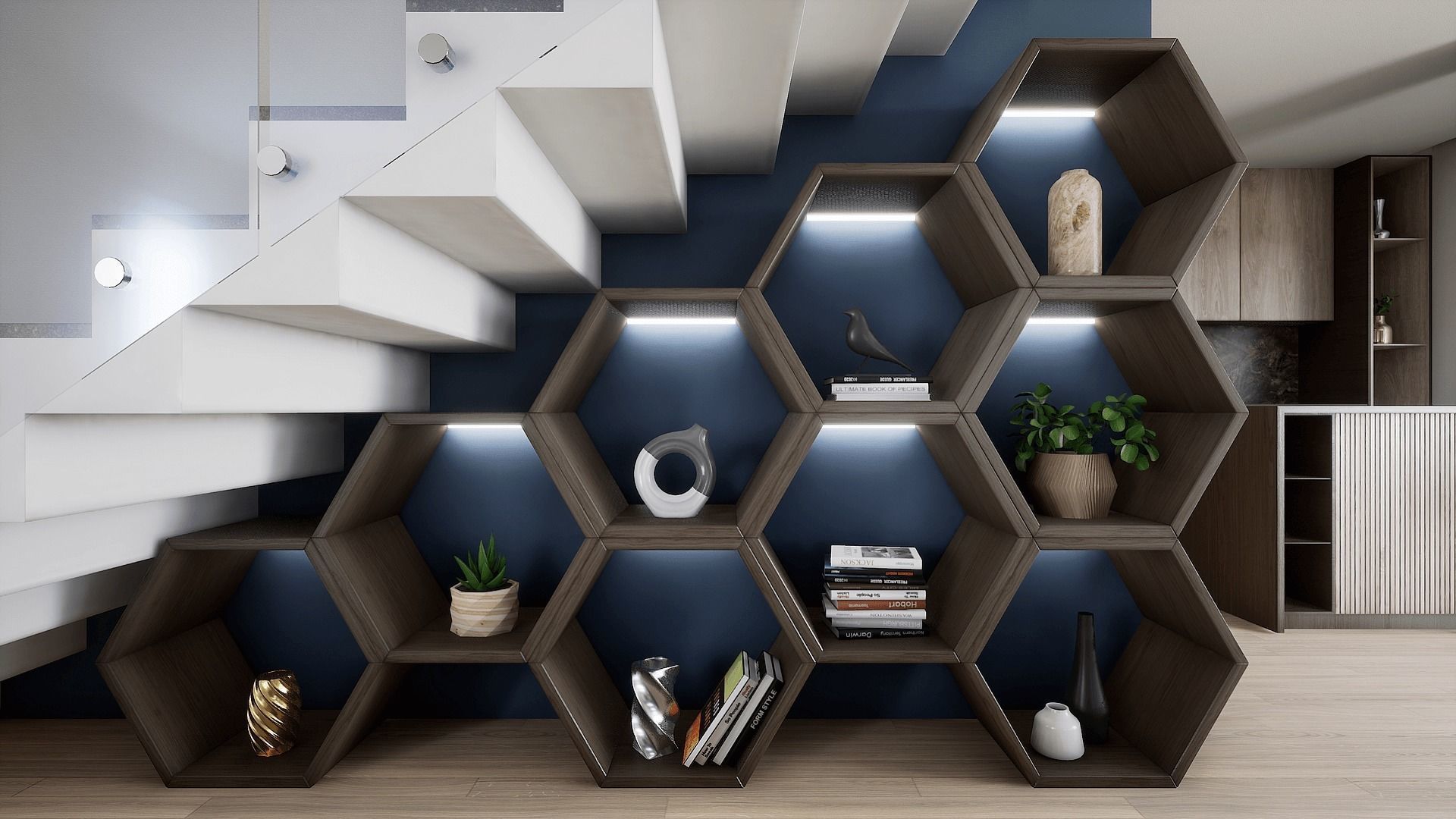 HQ Modern House Low-poly 3D model_4