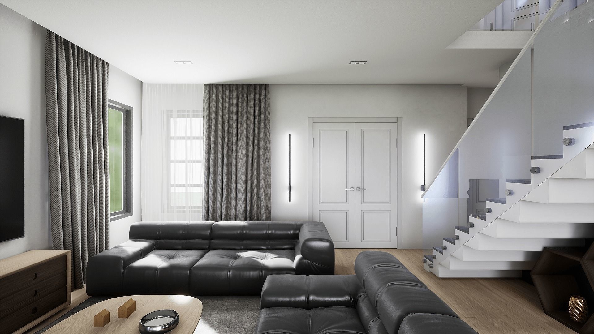 HQ Modern House Low-poly 3D model_6