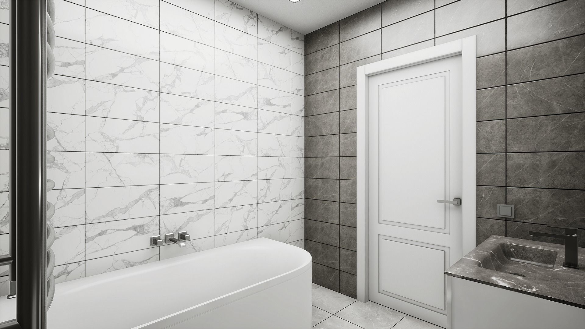 HQ Modern House Low-poly 3D model_12