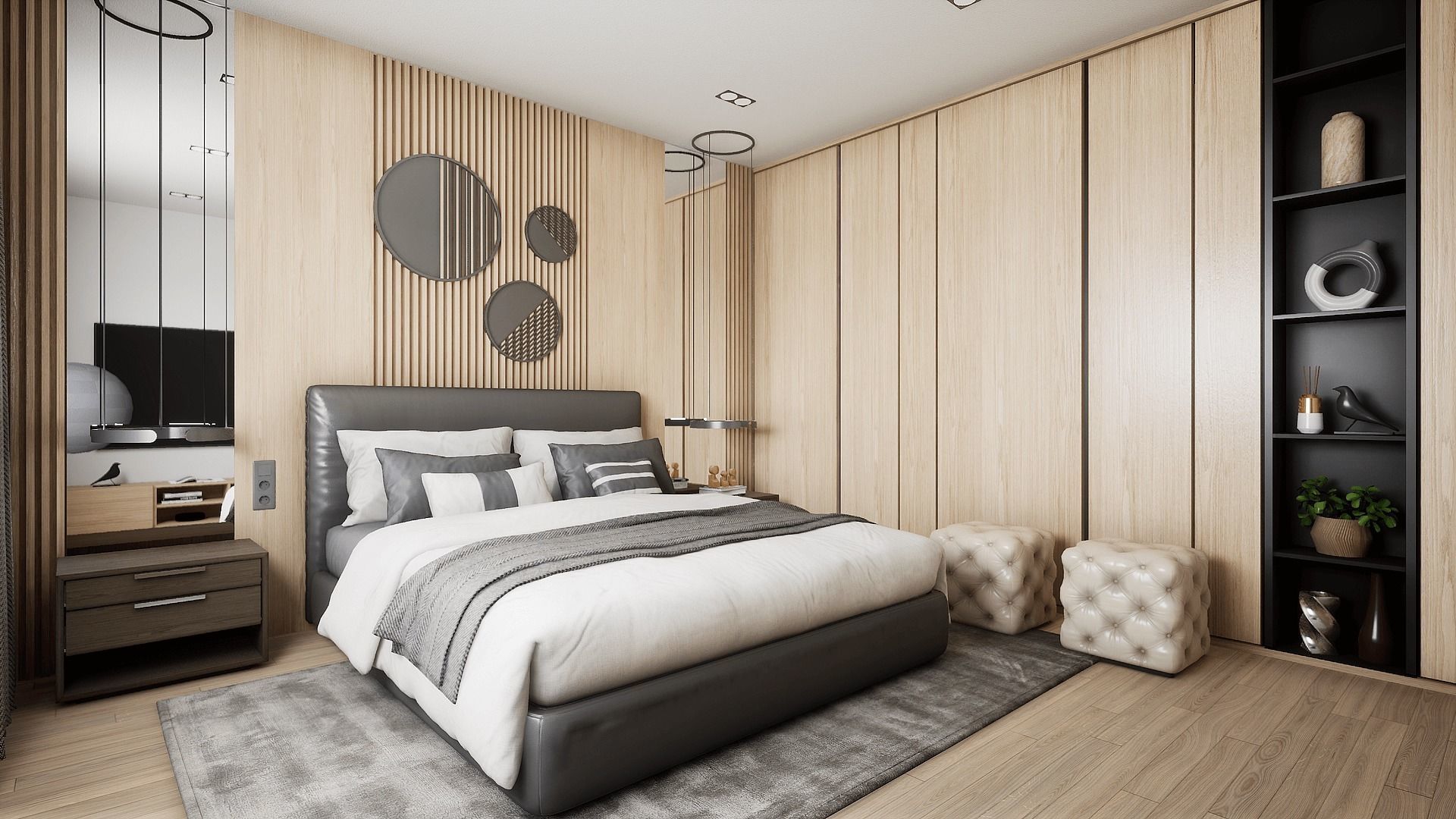 HQ Modern House Low-poly 3D model_28