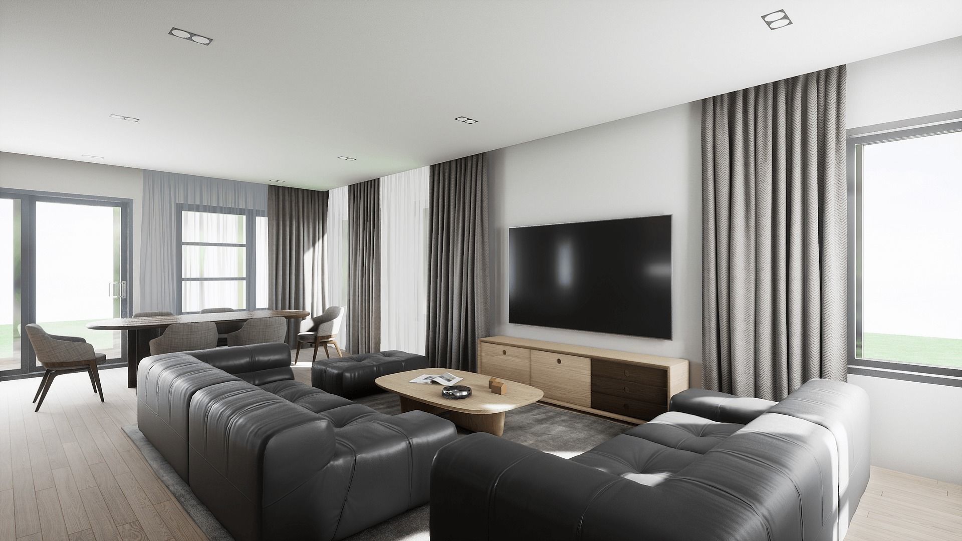 HQ Modern House Low-poly 3D model_9