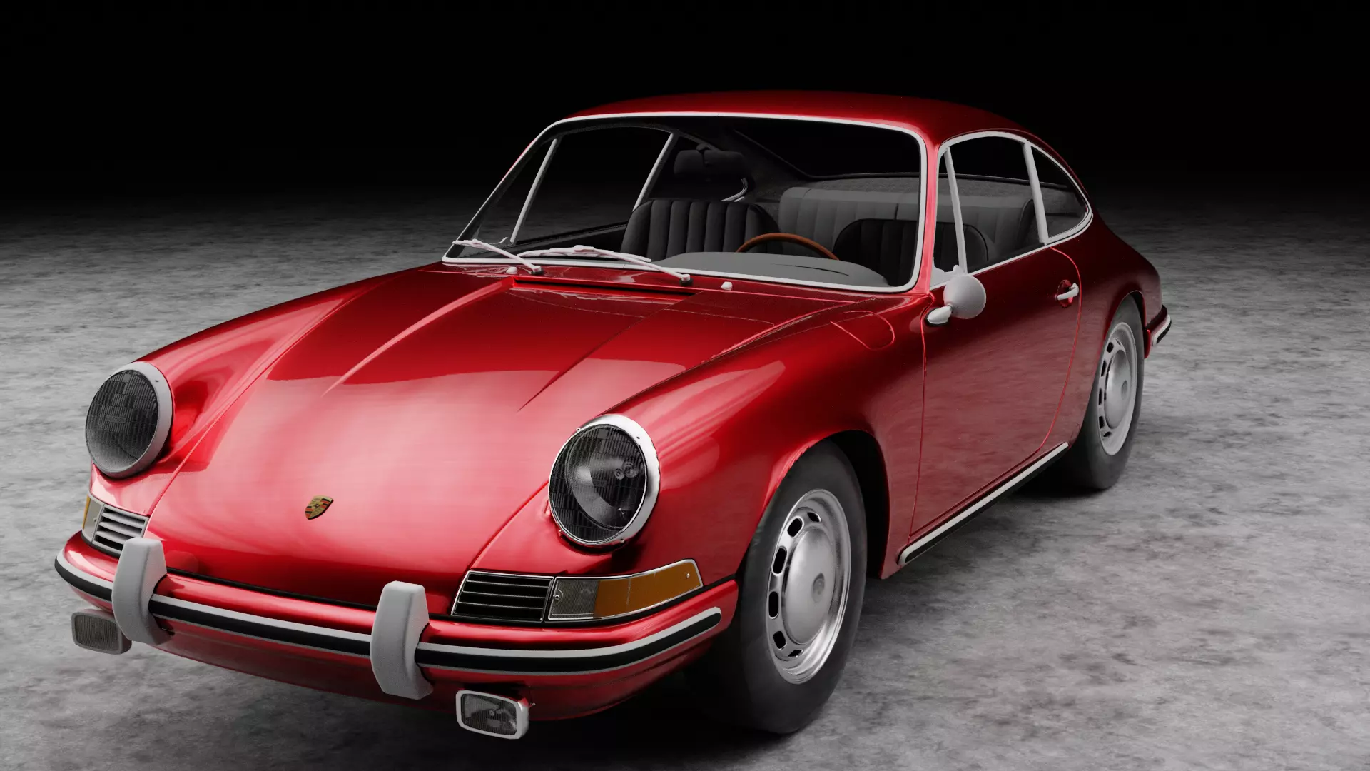porsche 911 1970 3D Model Low-poly 3D model