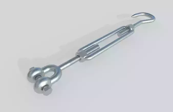 Turnbuckle M2 Low-poly 3D model