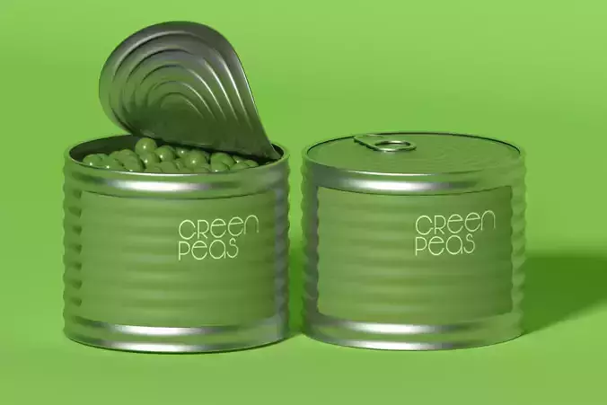 Canned green peas 3D model
