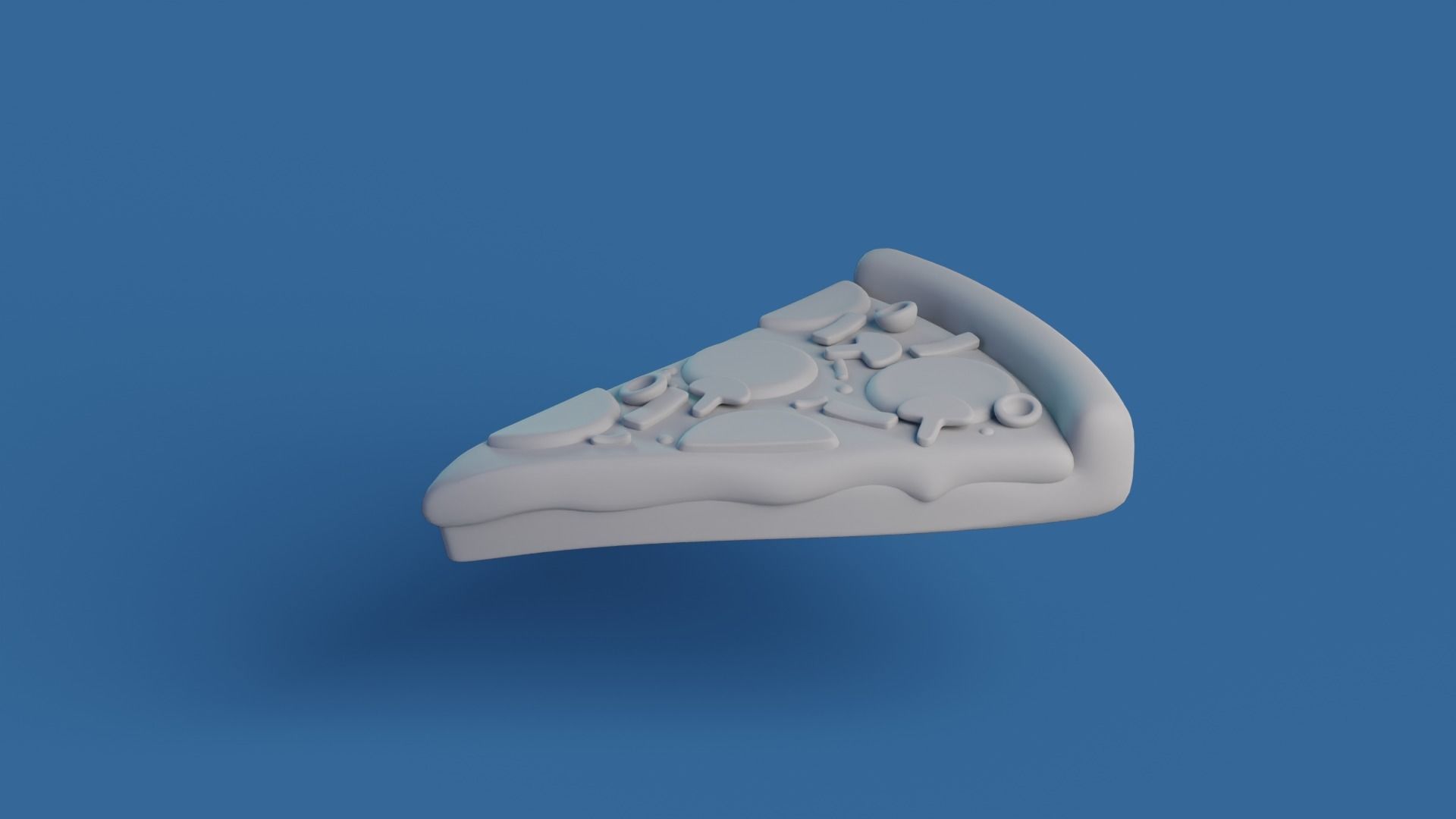 Cartoon pizza slice Low-poly 3D model_6