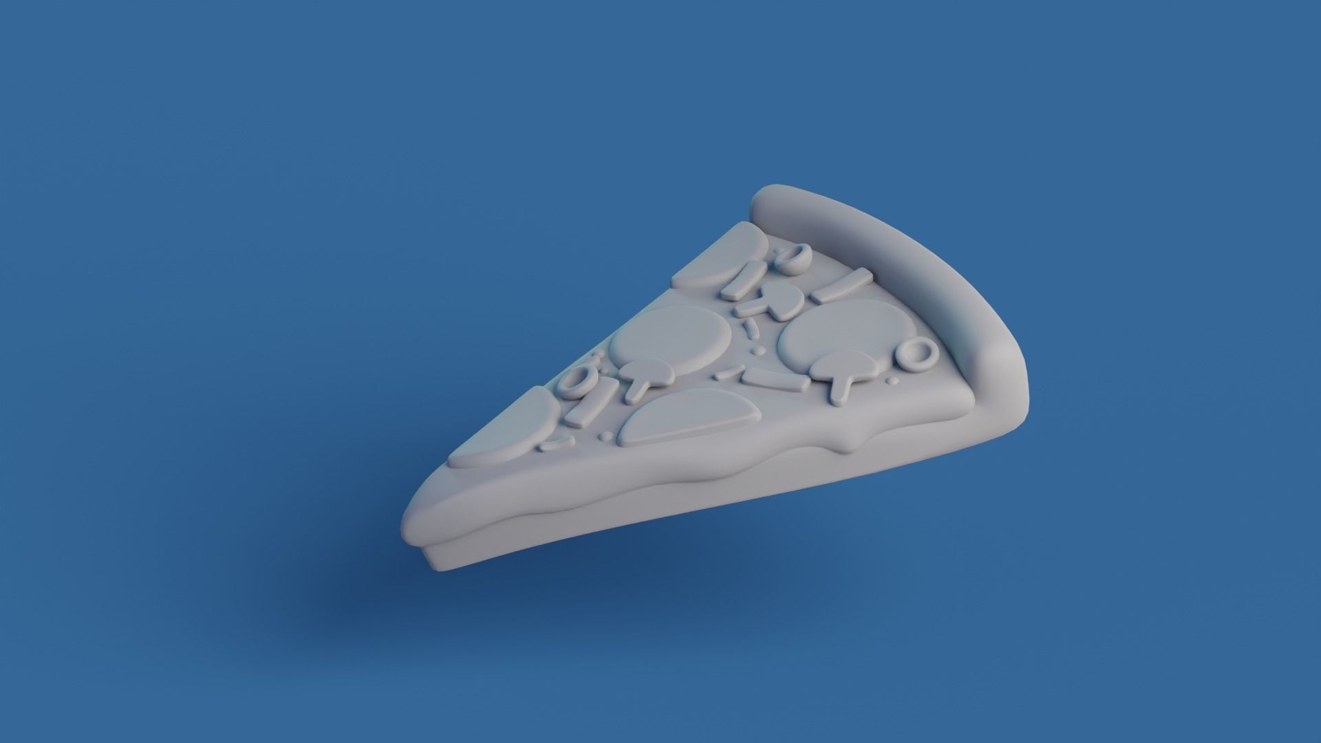 Cartoon pizza slice Low-poly 3D model_5