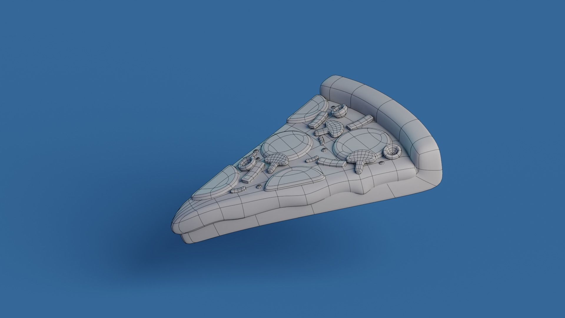 Cartoon pizza slice Low-poly 3D model_7