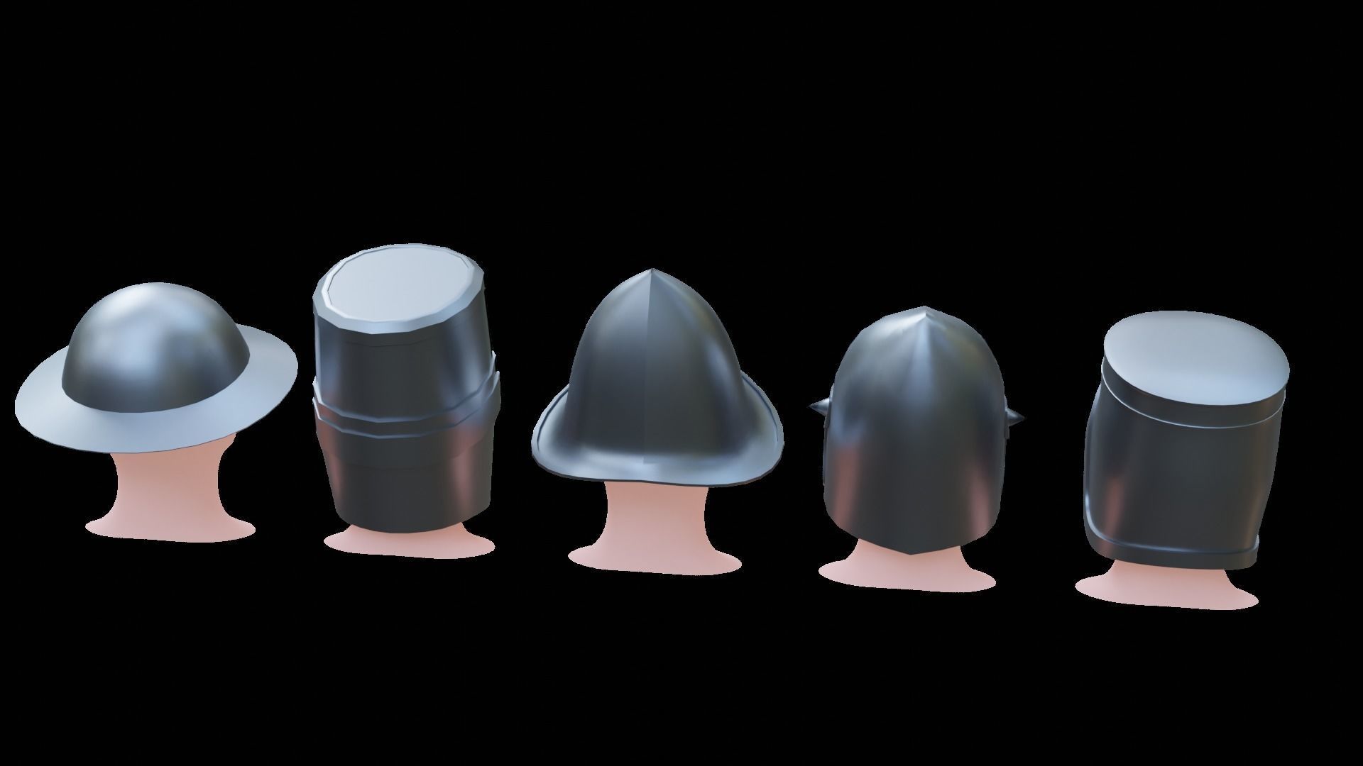 BASE HELMET MODELS 6-10 Low-poly 3D model_20