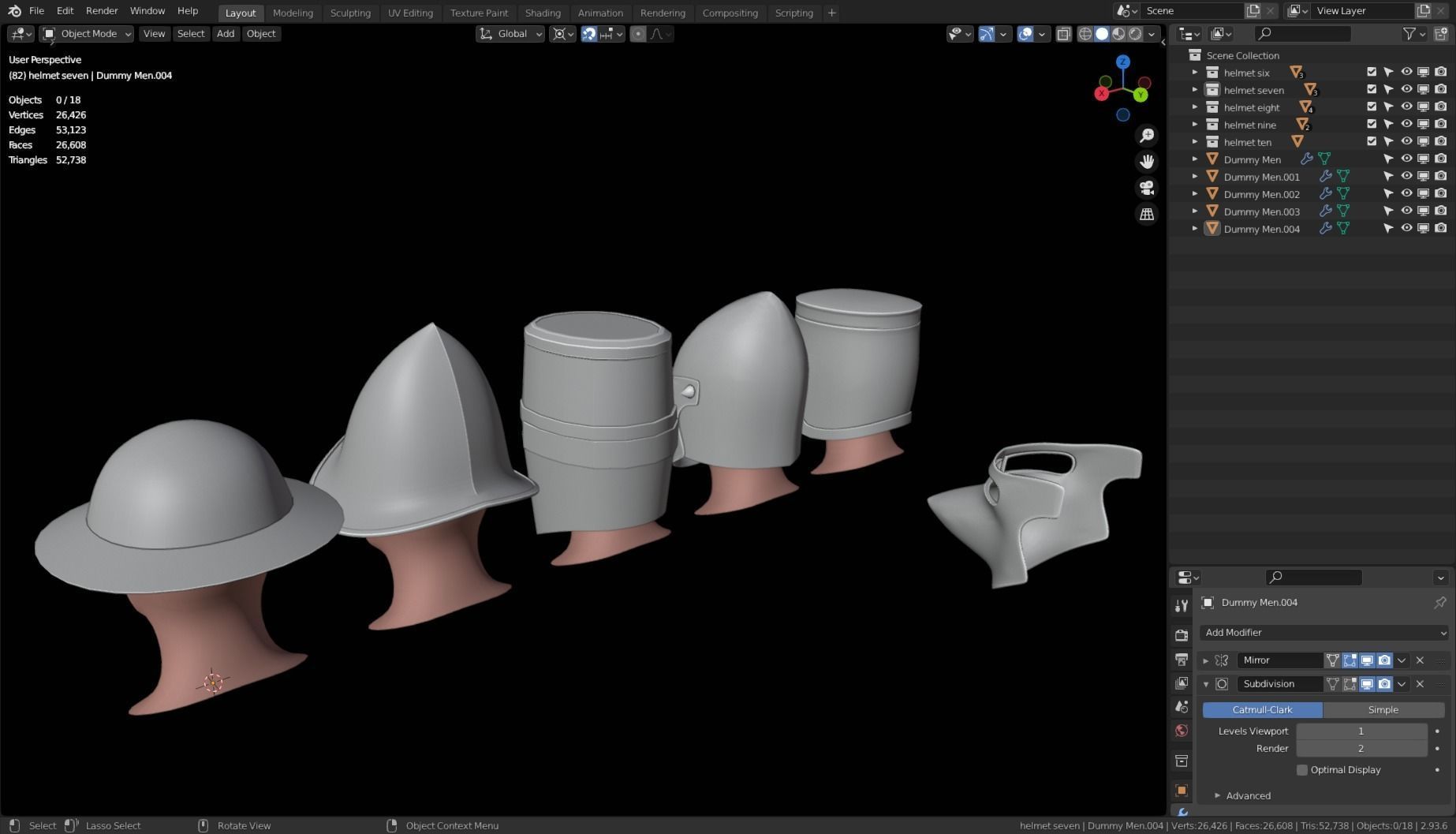 BASE HELMET MODELS 6-10 Low-poly 3D model_10