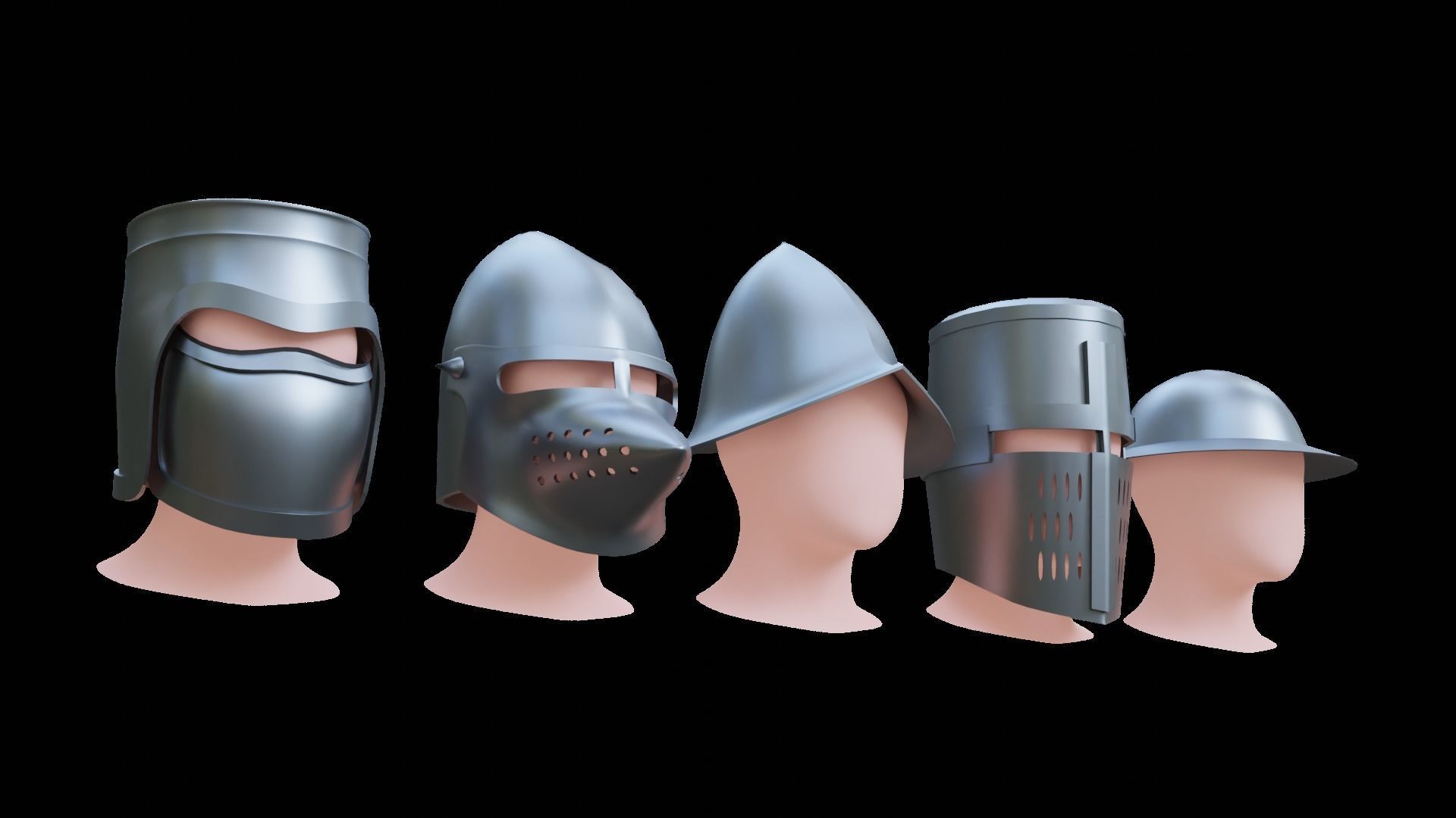 BASE HELMET MODELS 6-10 Low-poly 3D model_21
