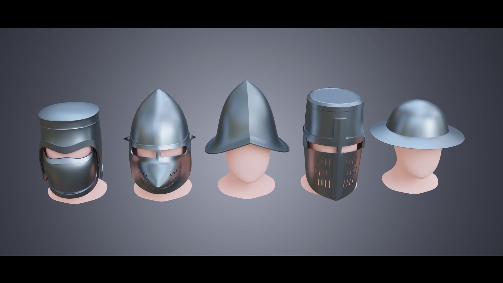 BASE HELMET MODELS 6-10 Low-poly 3D model_2