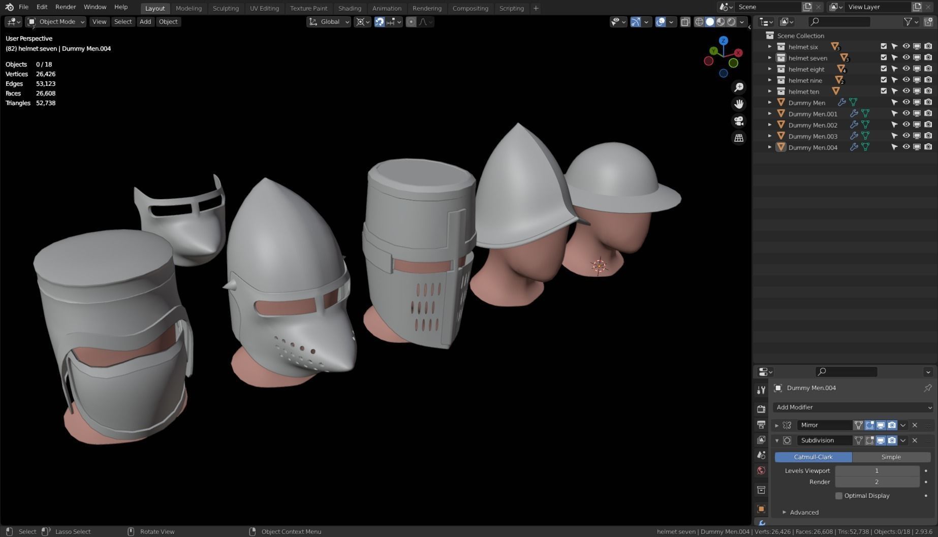 BASE HELMET MODELS 6-10 Low-poly 3D model_4