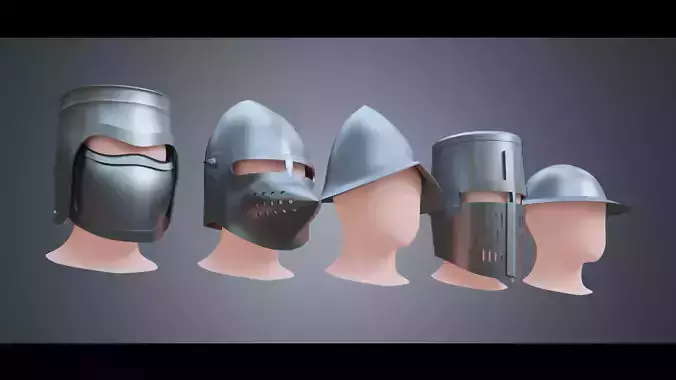 BASE HELMET MODELS 6-10 Low-poly 3D model