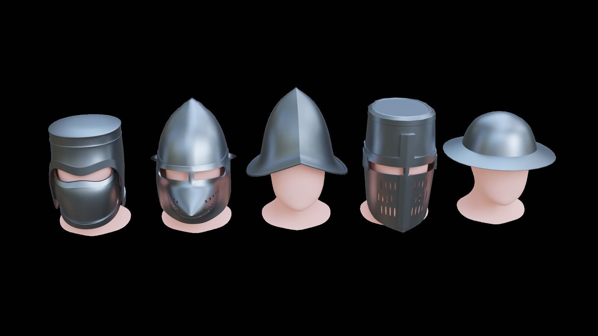 BASE HELMET MODELS 6-10 Low-poly 3D model_19