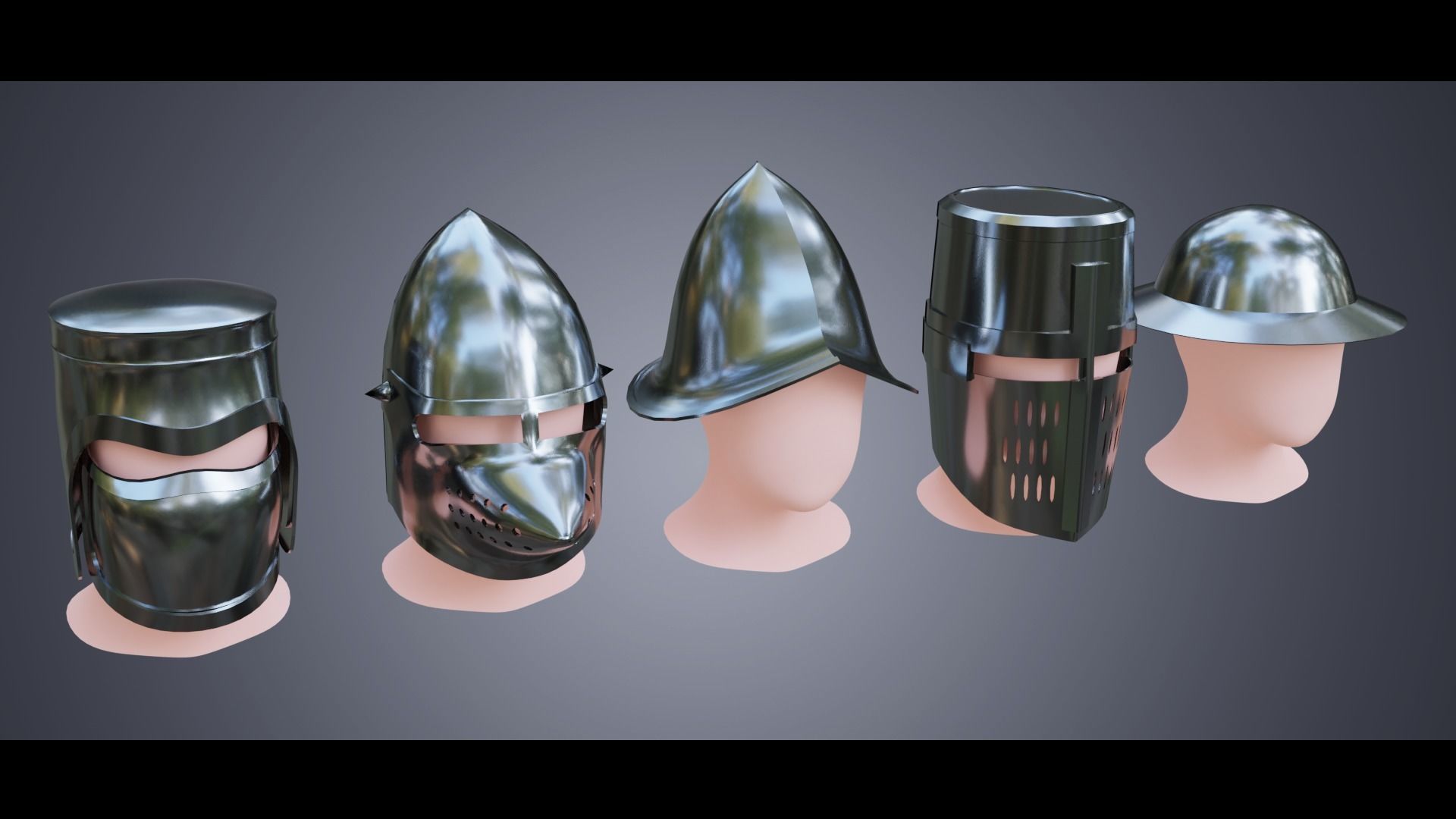 BASE HELMET MODELS 6-10 Low-poly 3D model_1